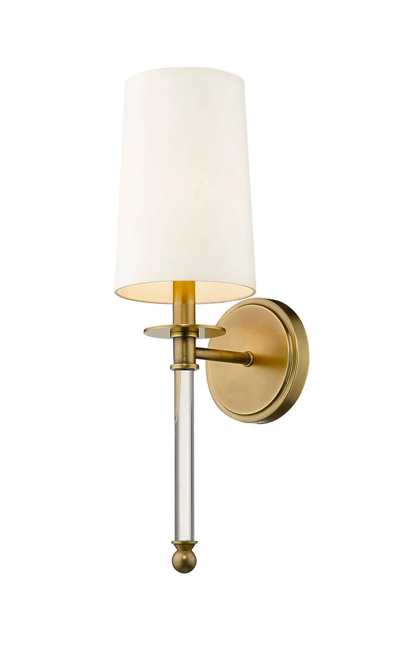 Z-Lite 808-1S-RB Mila One Light Wall Sconce, Rubbed Brass