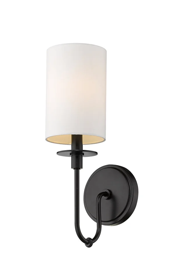 Z-Lite 809-1S-MB Ella One Light Wall Sconce, Matte Black