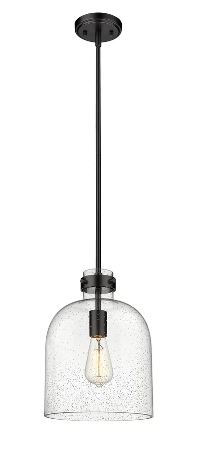 Z-Lite 817-9MB Pearson One Light Pendant, Matte Black