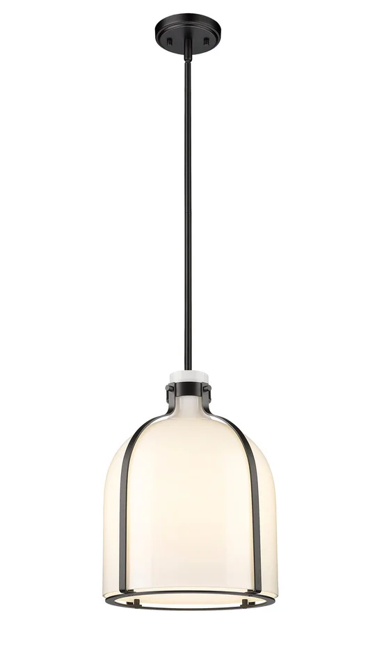 Z-Lite 818-12MB Pearson One Light Pendant, Matte Black