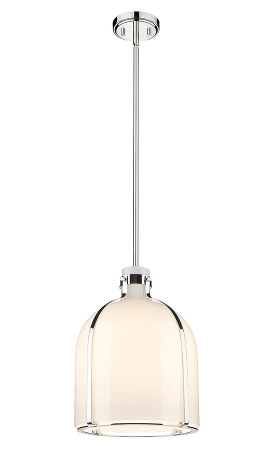 Z-Lite 818-12PN Pearson One Light Pendant, Polished Nickel