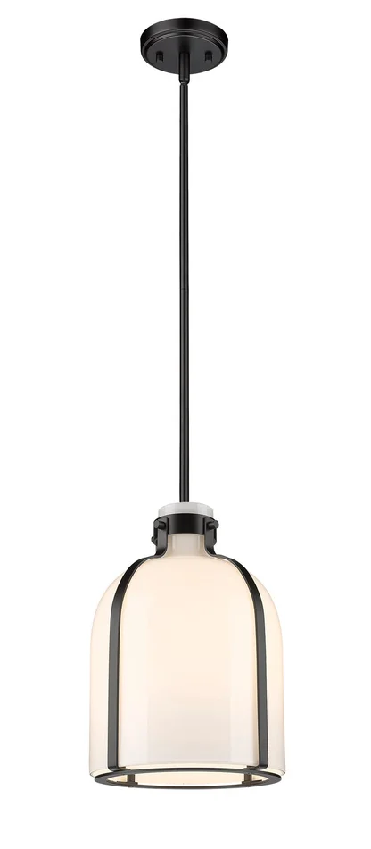 Z-Lite 818-9MB Pearson One Light Pendant, Matte Black