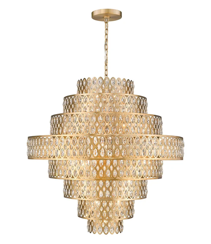 Z-Lite 822P45-HB Dealey 25 Light Pendant, Heirloom Brass