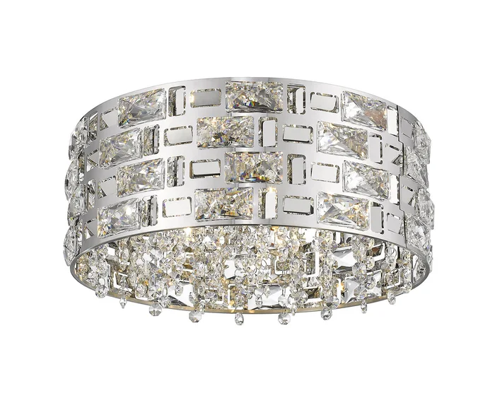 Z-Lite 912F16-CH Aludra Five Light Flush Mount, Chrome