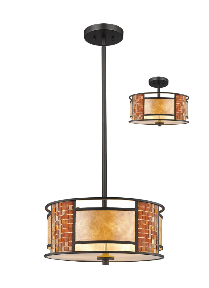 Z-Lite Z14-55P-C Parkwood Three Light Pendant, Bronze