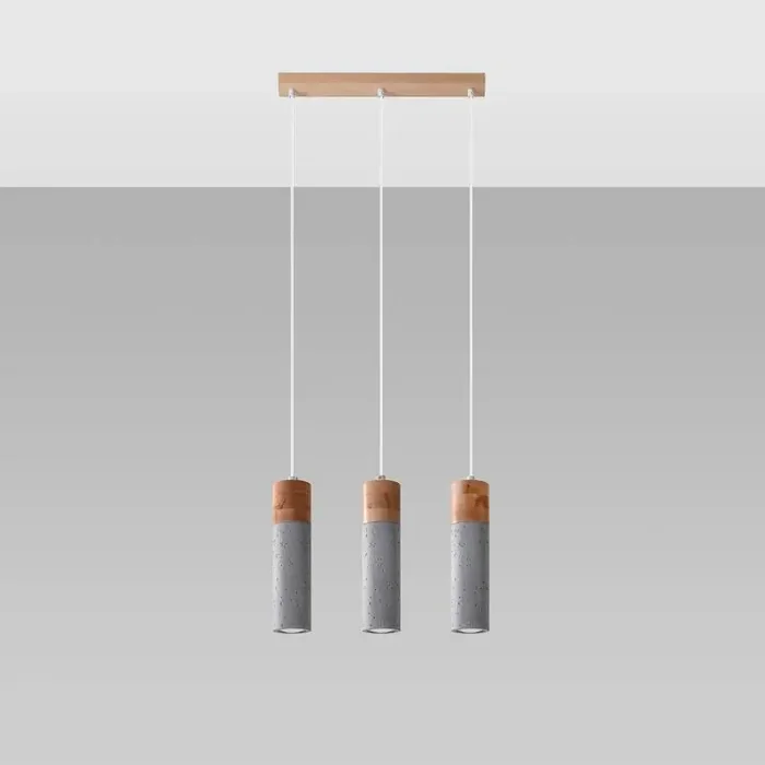 Zane 3 Concrete Pendant Lamp SOLLUX – Ledkia