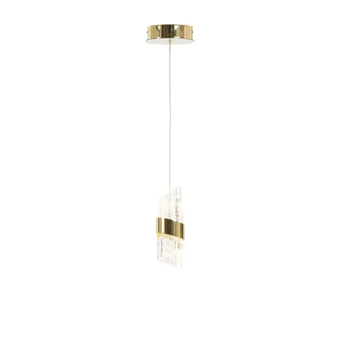 Zanthus LED Single Pendant with Acrylic Swirls and Metal Detailing (Oaks 8022/1 SP )
