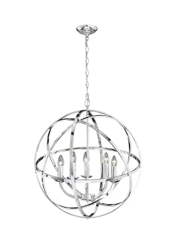 Zany 6 Light Modern Chrome Pendant Light