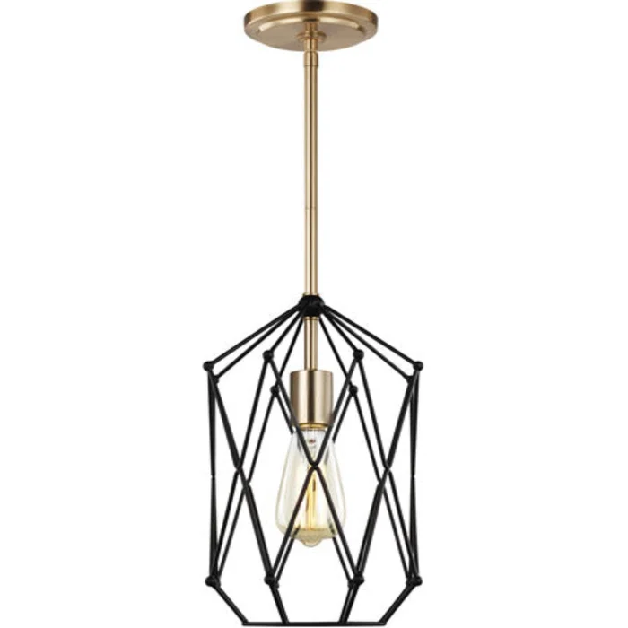 Zarra 1 Light 8″ Satin Brass Pendant Ceiling Light