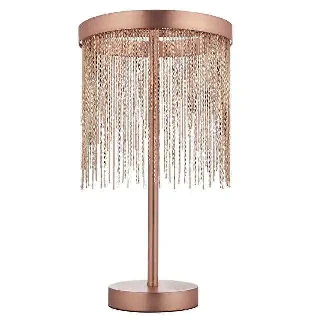Zelma Brushed Copper with Copper Chain Table Lamp