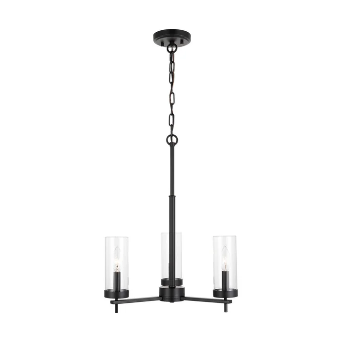 Zire Three Light Chandelier in Midnight Black (454|3190303EN-112)
