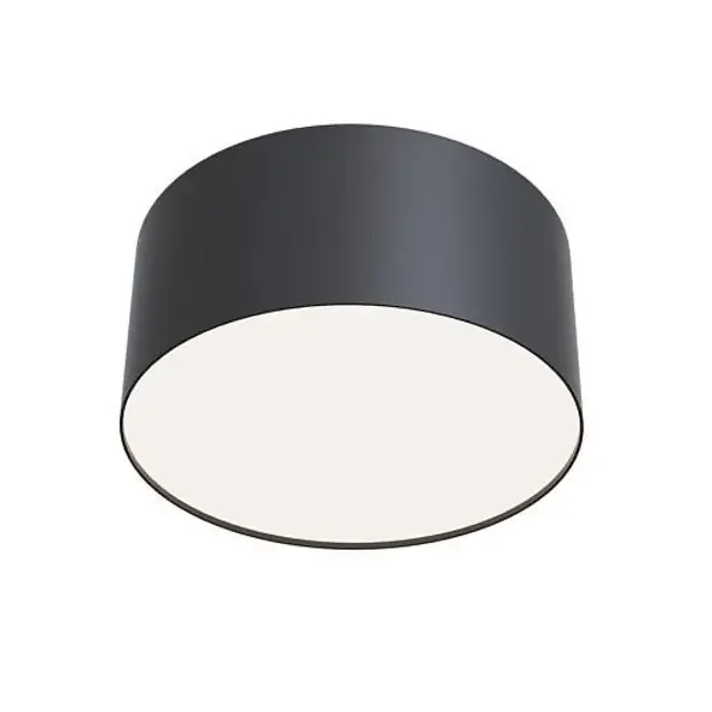 Zon Black with White Diffuser 12cm Flush Ceiling Light