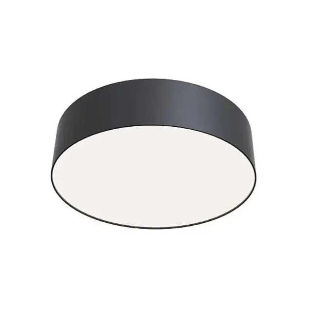 Zon Black with White Diffuser 22cm Flush Ceiling Light