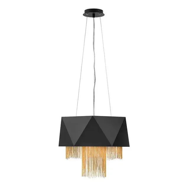 Zuma 6 Light Satin Black with Gold Pendant Light