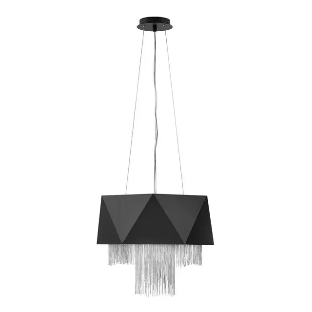 Zuma 6 Light Satin Black with Silver Pendant Light